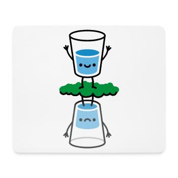 The glass is half full, half empty funny optimist - Mouse Pad (horizontal) - white - Front
