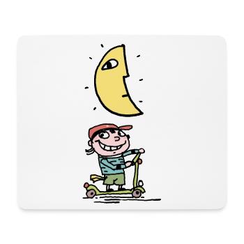 Charly et la Lune - Tapis de souris (format paysage) - blanc - Devant