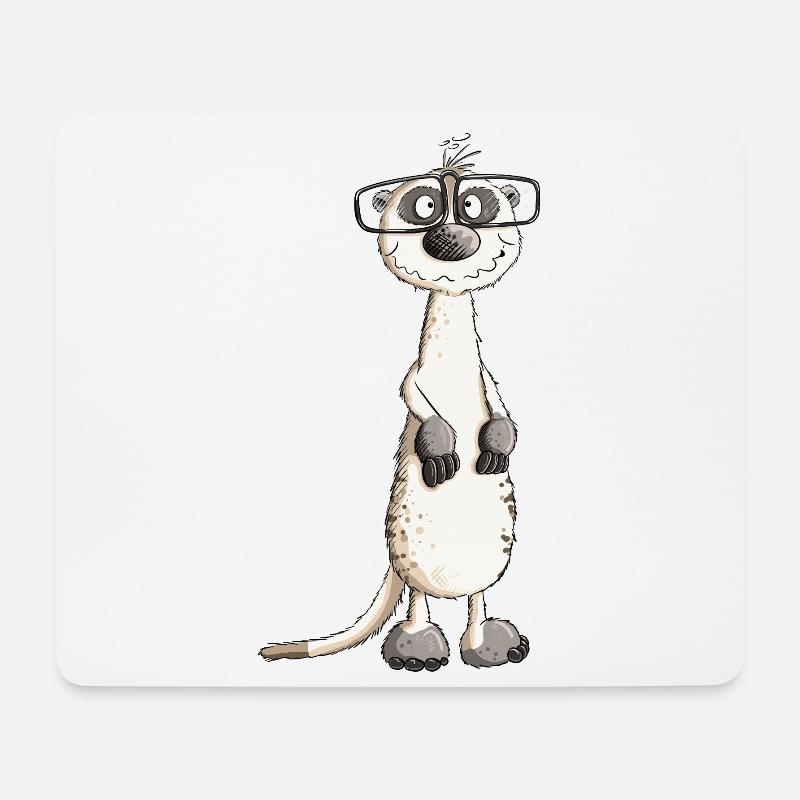 Funny Nerd Man Meerkat I Nerd - Mouse Pad (horizontal) - white