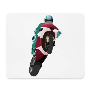 Wheelie extrem mit Motorrad beim Rennen - Mousepad (Querformat) - Weiß - Vorne