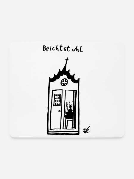 Beichtstuhl - Mousepad (Querformat) - Weiß