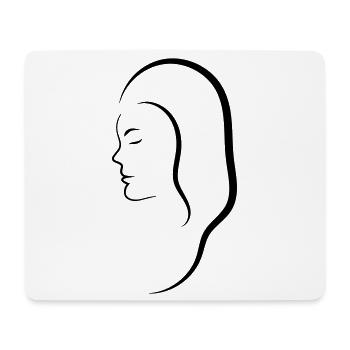 Kopf Frau - Mousepad (Querformat) - Weiß - Vorne