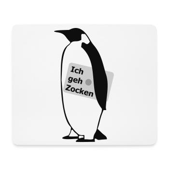 Pinguin geht Zocken - Mousepad (Querformat) - Weiß - Vorne