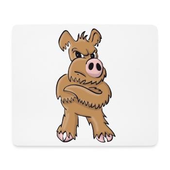 Schweinehund stehend - Mousepad (Querformat) - Weiß - Vorne