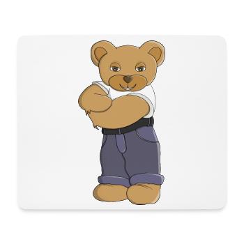 Teddybär mit verschränkten Armen - Mousepad (Querformat) - Weiß - Vorne
