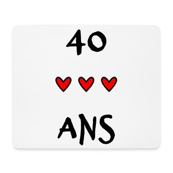 40. 40 ANS. 40e ANNIVERSAIRE. ANNIVERSAIRE 40 ANS. - Tapis de souris (format paysage) - blanc - Devant