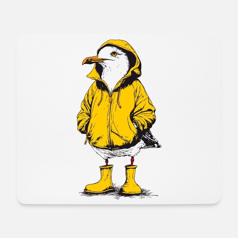 Schiet Wetter Möwe - Mousepad (Querformat) - Weiß