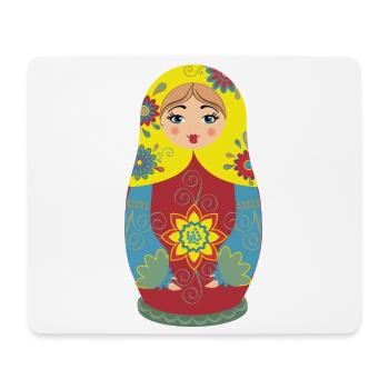 Matryoshka with floral patterns - Mouse Pad (horizontal) - white - Front