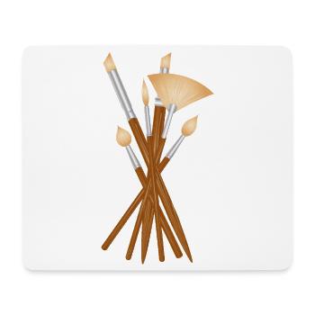 Artist brush set in different shapes - Mouse Pad (horizontal) - white - Front