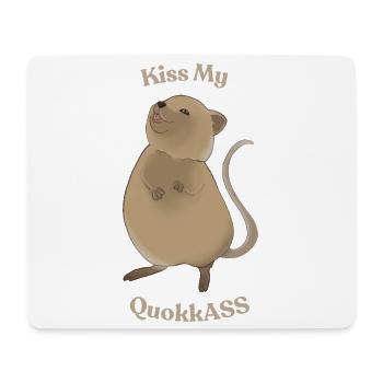 Kiss My QuokkASS – Funny Quokka Shirt - Mouse Pad (horizontal) - white - Front