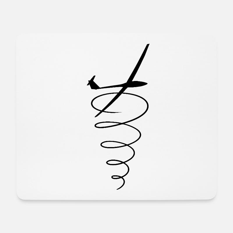 Thermalling Glider Black - Mousepad (Querformat) - Weiß