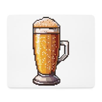 Pixelbier Krug Retro Glanz - Mousepad (Querformat) - Weiß - Vorne