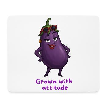 aubergine avec attitude illustration végétale - Tapis de souris (format paysage) - blanc - Devant
