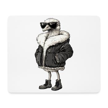 Autruche Hiver Frais - Tapis de souris (format paysage) - blanc - Devant