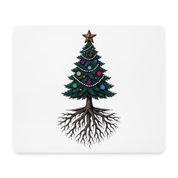 Christmas tree with roots – festively rooted - Mouse Pad (horizontal) - white - Front