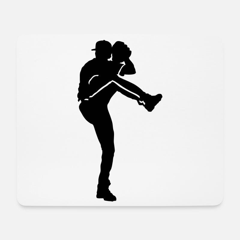 Baseball - Mousepad (Querformat) - Weiß