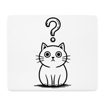Chat confus - T-shirt chat drôle - Tapis de souris (format paysage) - blanc - Devant