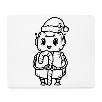 Garçon de Noël mignon avec cadeau - Tapis de souris (format paysage) - blanc - Devant