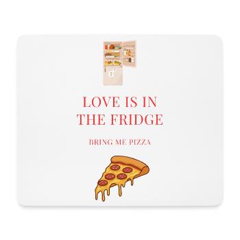 Motif de frigo d’amour de la pizza pour la Saint-Valentin - Tapis de souris (format paysage) - blanc - Devant