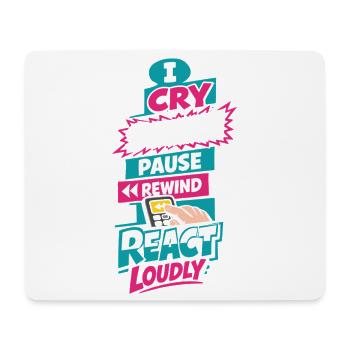 Une fangirl d’anime crie la réaction de l’anime - Tapis de souris (format paysage) - blanc - Devant