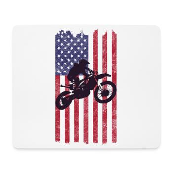 Drapeau américain du vélo de cross, - Tapis de souris (format paysage) - blanc - Devant
