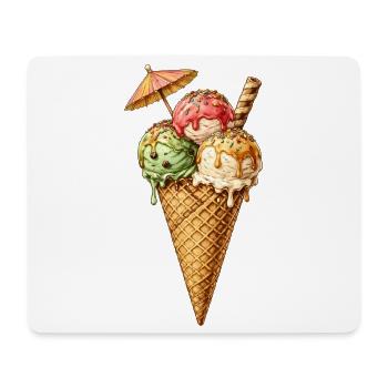 Glace colorée avec des vermicelles – plaisir estival - Tapis de souris (format paysage) - blanc - Devant