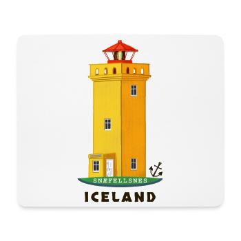 Iceland, phare de Snæfellsnes dessiné à la main - Tapis de souris (format paysage) - blanc - Devant
