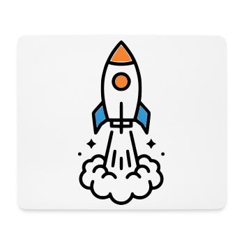 Rakete Start Weltraum Comic - Mousepad (Querformat) - Weiß - Vorne