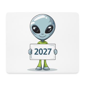 Petit extraterrestre bleu - Tapis de souris (format paysage) - blanc - Devant