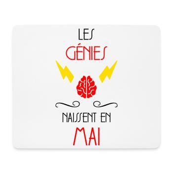 Les Génies Naissent en Mai Cadeau Anniversaire - Tapis de souris (format paysage) - blanc - Devant