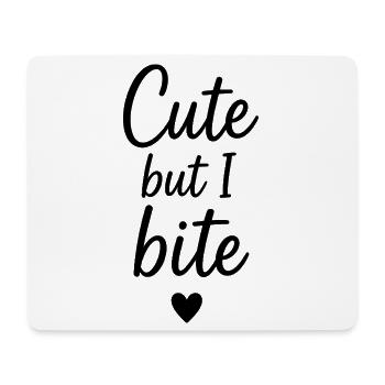 Süßer Spruch für Frauen Ich beiße süße Damen - Mousepad (Querformat) - Weiß - Vorne