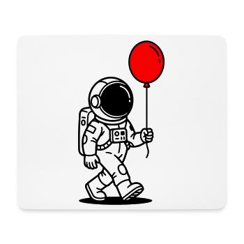 Astronaut mit Ballon - Mousepad (Querformat) - Weiß - Vorne