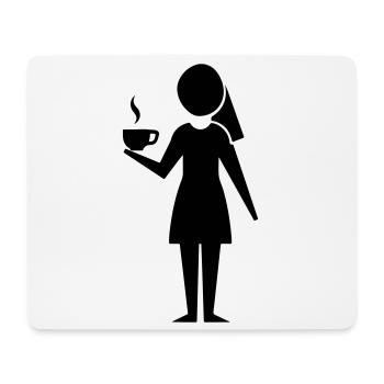 Femme au café - Tapis de souris (format paysage) - blanc - Devant