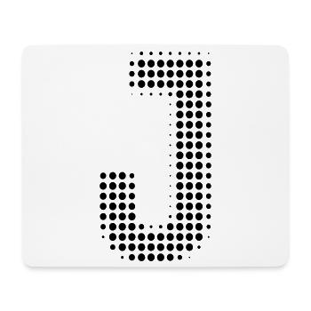 Buchstabe J – Punktmuster Initial Design - Mousepad (Querformat) - Weiß - Vorne