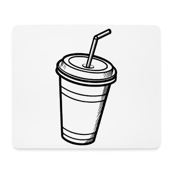 Tasse mit Stroh - Mousepad (Querformat) - Weiß - Vorne