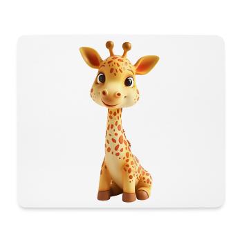 Illustration de girafe câline pour enfants - Tapis de souris (format paysage) - blanc - Devant