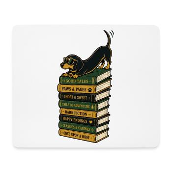 Dog Books Reading Dachshund Gift for Readers - Mouse Pad (horizontal) - white - Front