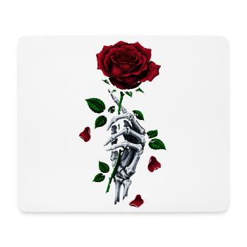 Rote Rose Skelett Hand Gotische Rose - Mousepad (Querformat) - Weiß - Vorne