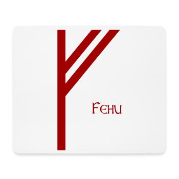 Fehu rune named Red – Viking Futhark Norse - Mouse Pad (horizontal) - white - Front