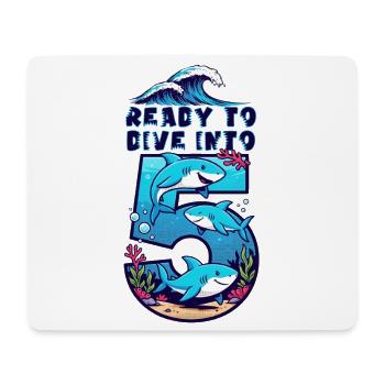 Ready to Dive Into Shark Design, Cute Ocean Marine - Mouse Pad (horizontal) - white - Front