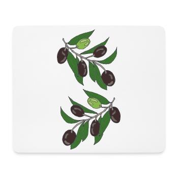 Illustration des branches d’olivier Estampe botanique - Tapis de souris (format paysage) - blanc - Devant