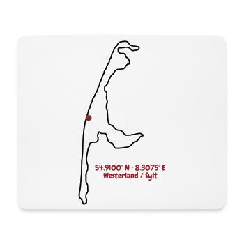 Westerland Sylt Koordinatenkunst - Mousepad (Querformat) - Weiß - Vorne