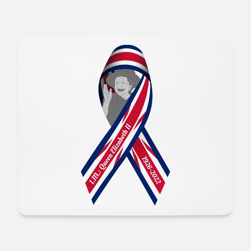 Union Jack Bow Queen Elizabeth II - Mouse Pad (horizontal) - white