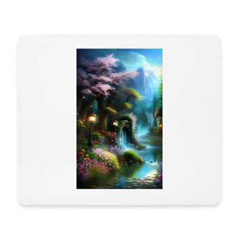 Ätherisches Fantasiehaus in der Natur - Mousepad (Querformat) - Weiß - Vorne
