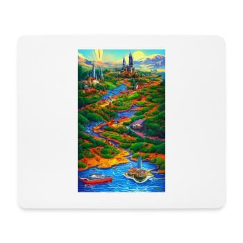 Ai abstract & exotic world landscape - Mouse Pad (horizontal) - white - Front