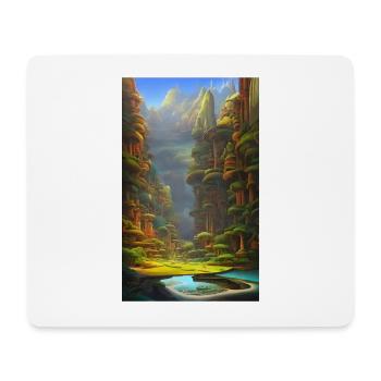 Simulation abstrait nature paysage - Tapis de souris (format paysage) - blanc - Devant
