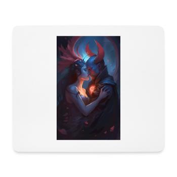 Demons Fantasy love scene - Mouse Pad (horizontal) - white - Front
