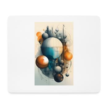 Ville abstraite d’orbes et de structures - Tapis de souris (format paysage) - blanc - Devant
