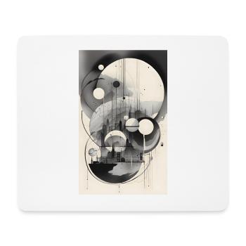 paysage géométrique urbain - Tapis de souris (format paysage) - blanc - Devant