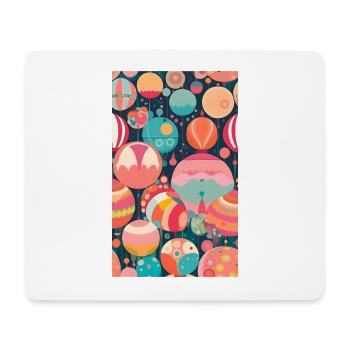Cercles et sphères vintage - Tapis de souris (format paysage) - blanc - Devant
